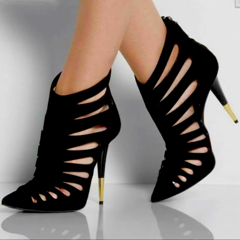 Giuseppe Zannoti Suede cutout booties